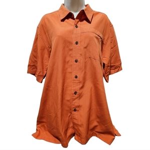 NWOT Men's NordicTrack Orange Short Sleeve Dress Shirt